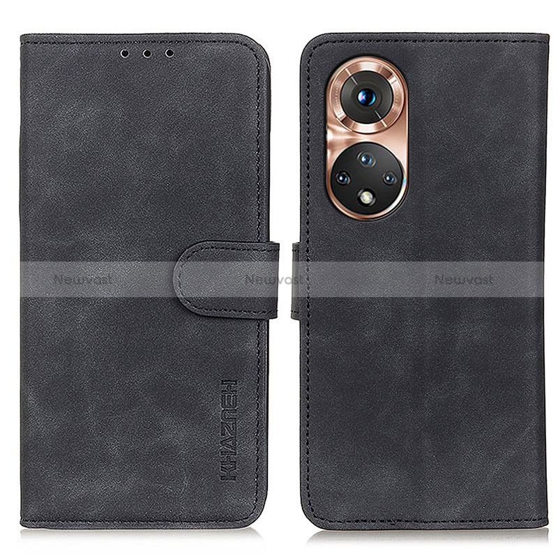 Leather Case Stands Flip Cover Holder K03Z for Huawei Nova 9 Black