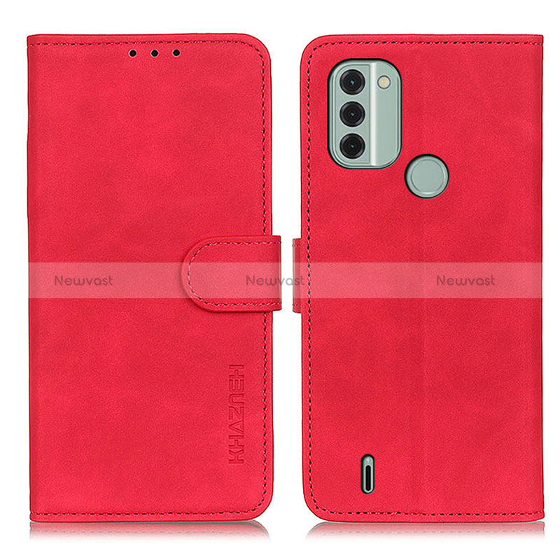 Leather Case Stands Flip Cover Holder K03Z for Nokia C31 Red