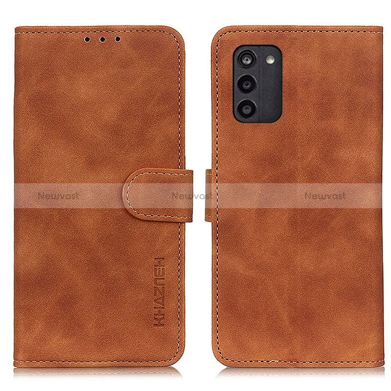 Leather Case Stands Flip Cover Holder K03Z for Nokia G100 Brown