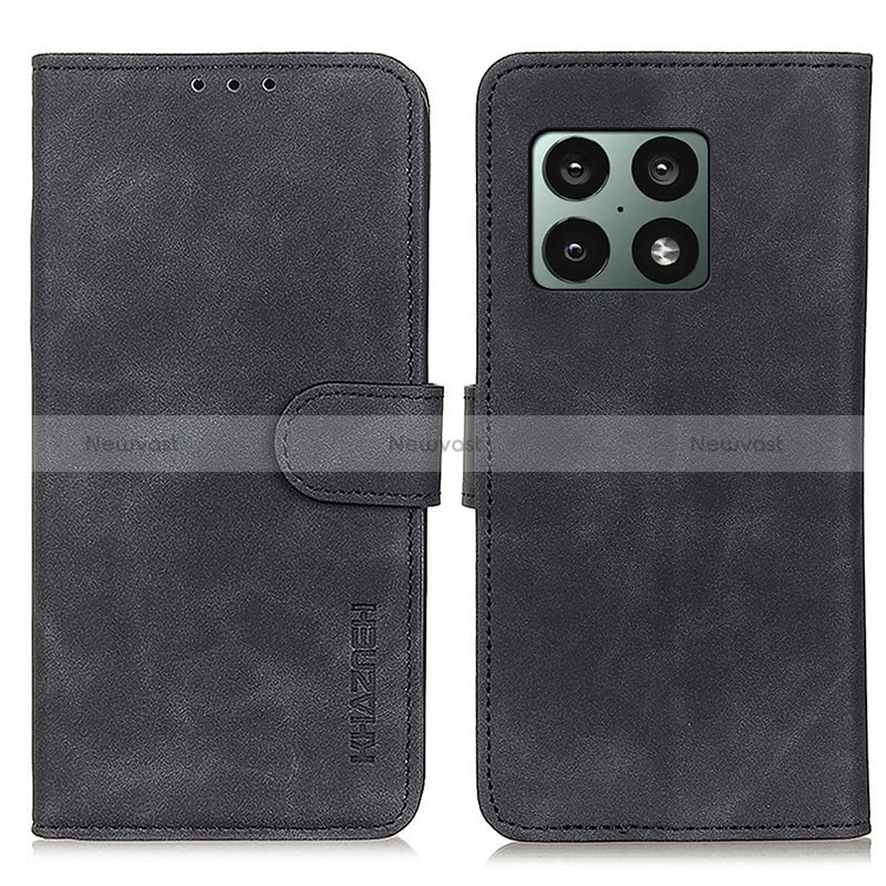 Leather Case Stands Flip Cover Holder K03Z for OnePlus 10 Pro 5G Black