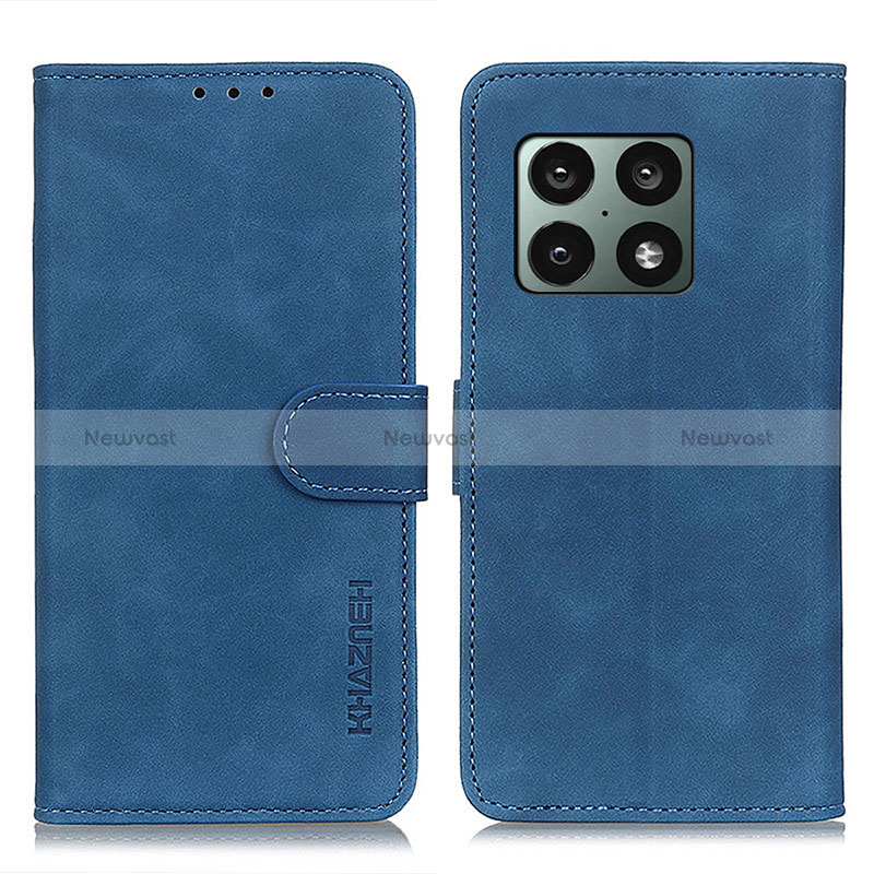 Leather Case Stands Flip Cover Holder K03Z for OnePlus 10 Pro 5G Blue