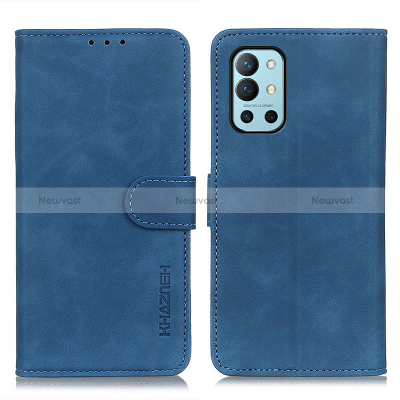 Leather Case Stands Flip Cover Holder K03Z for OnePlus 9R 5G Blue