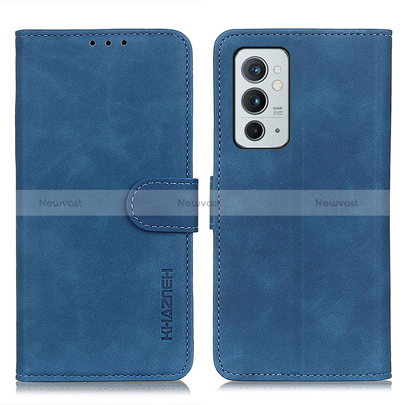 Leather Case Stands Flip Cover Holder K03Z for OnePlus 9RT 5G Blue