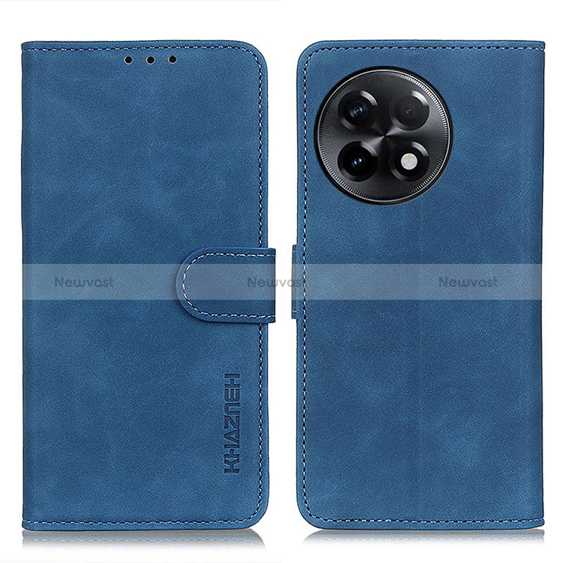 Leather Case Stands Flip Cover Holder K03Z for OnePlus Ace 2 5G Blue