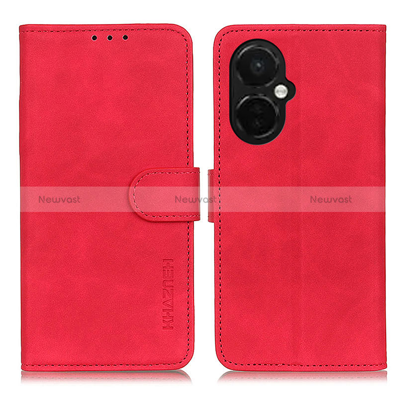 Leather Case Stands Flip Cover Holder K03Z for Oppo K11x 5G Red