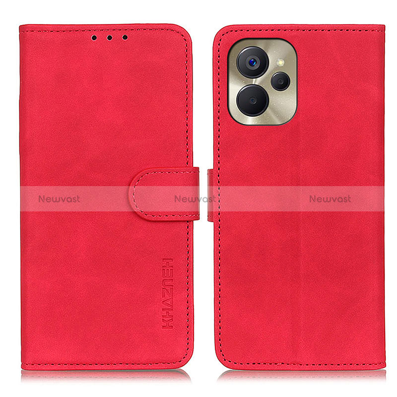 Leather Case Stands Flip Cover Holder K03Z for Realme 10 5G Red