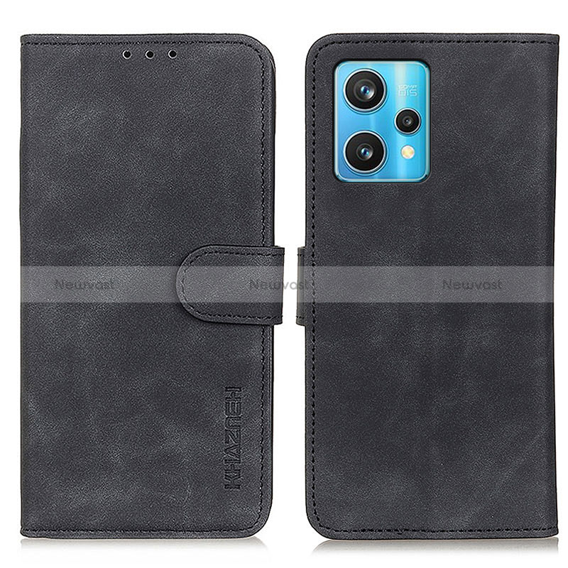 Leather Case Stands Flip Cover Holder K03Z for Realme 9 4G Black