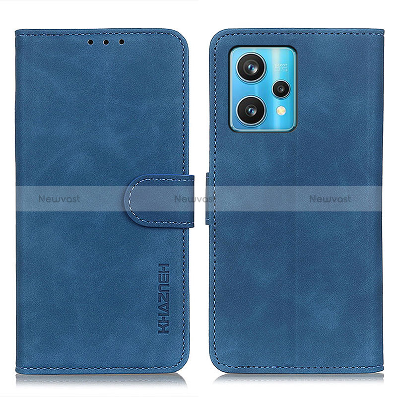 Leather Case Stands Flip Cover Holder K03Z for Realme 9 4G Blue