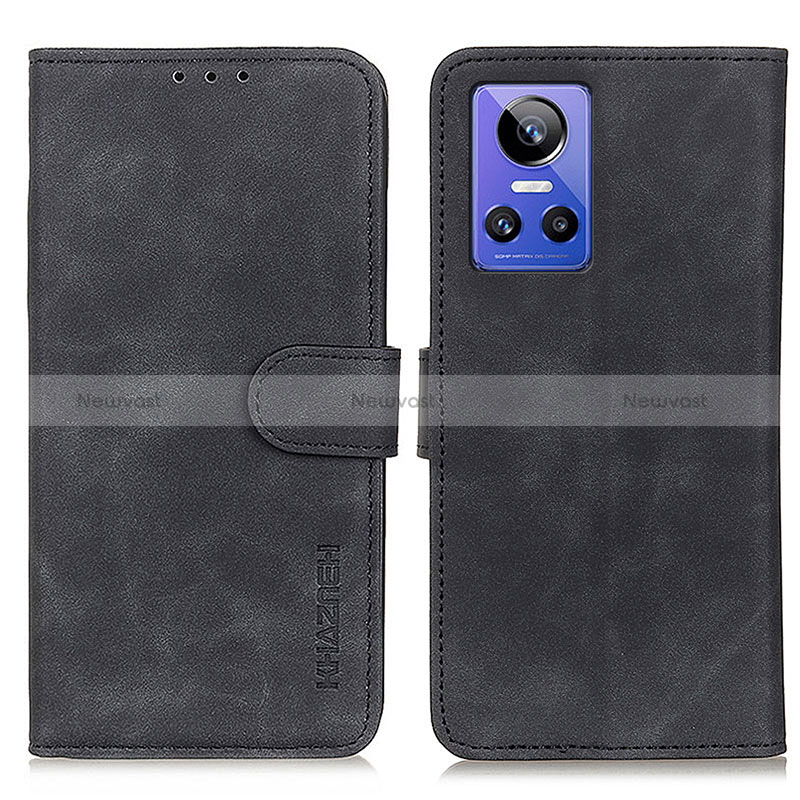 Leather Case Stands Flip Cover Holder K03Z for Realme GT Neo3 5G Black