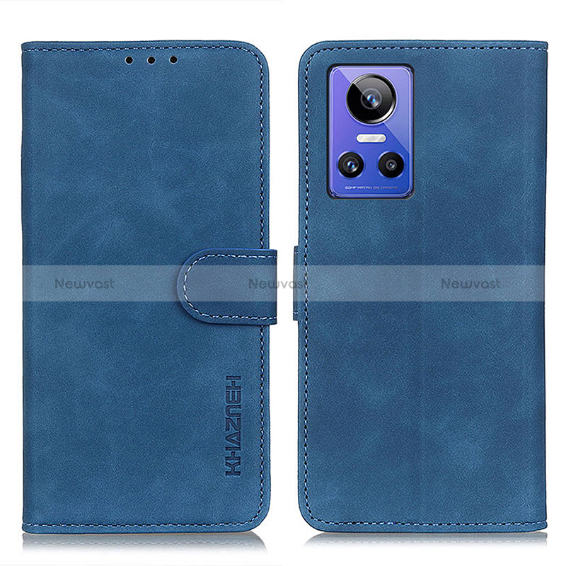 Leather Case Stands Flip Cover Holder K03Z for Realme GT Neo3 5G Blue