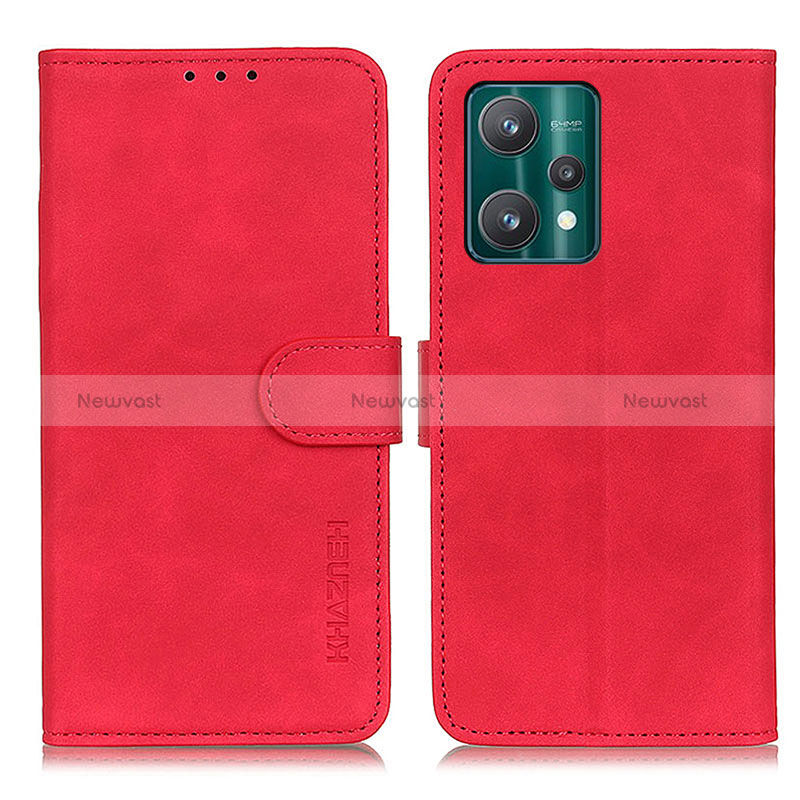 Leather Case Stands Flip Cover Holder K03Z for Realme V25 5G Red