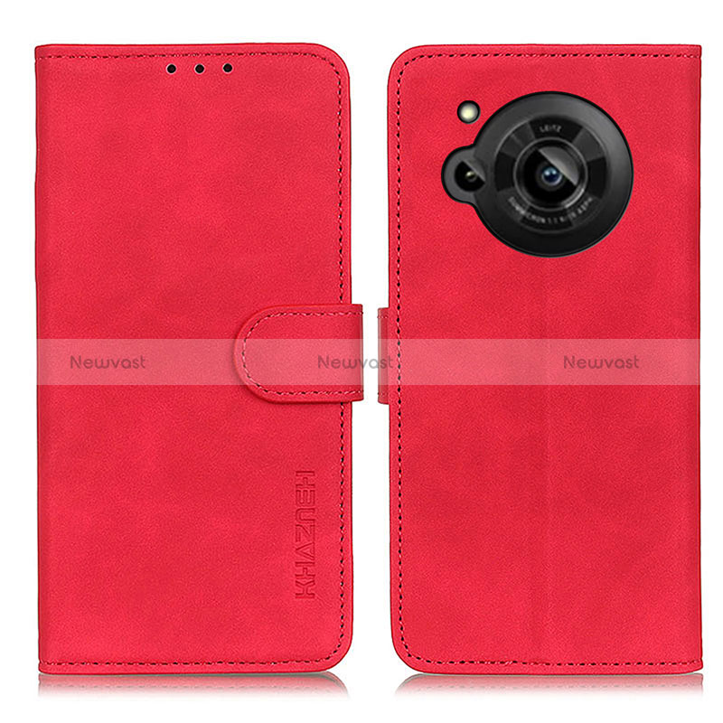 Leather Case Stands Flip Cover Holder K03Z for Sharp Aquos R7 Red