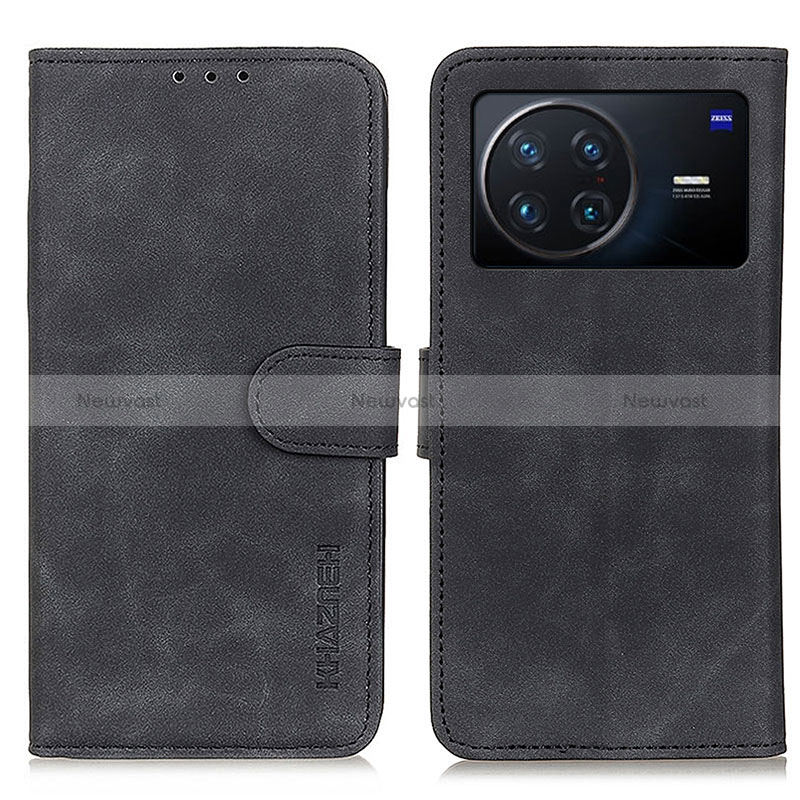 Leather Case Stands Flip Cover Holder K03Z for Vivo X Note Black