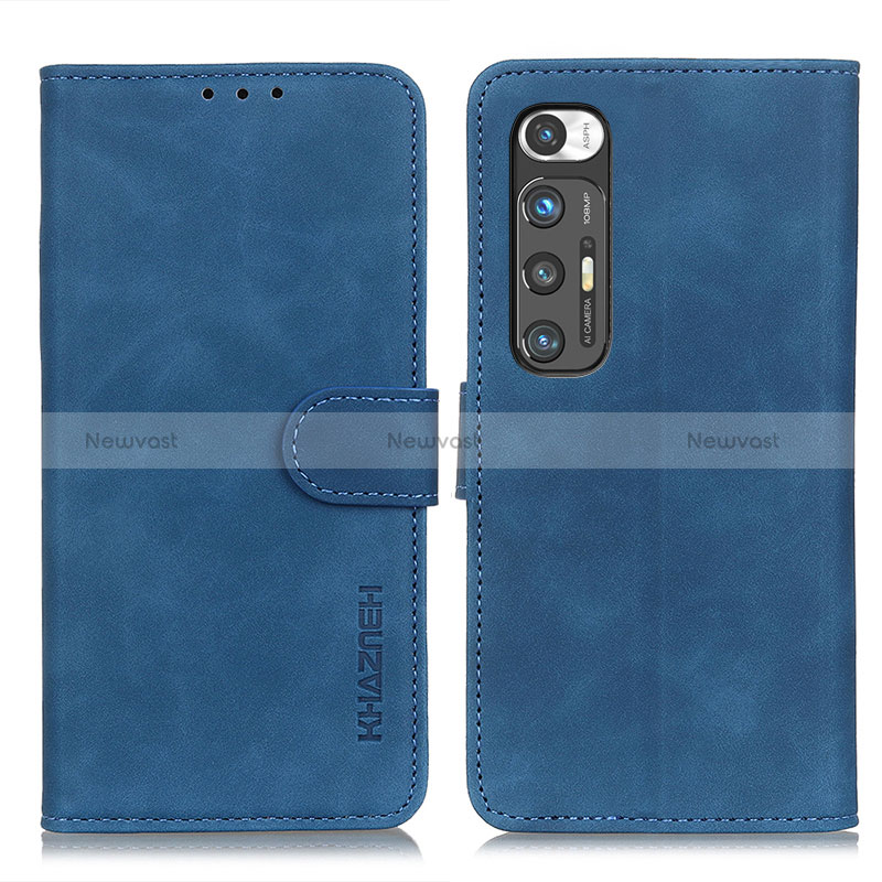 Leather Case Stands Flip Cover Holder K03Z for Xiaomi Mi 10S 5G Blue