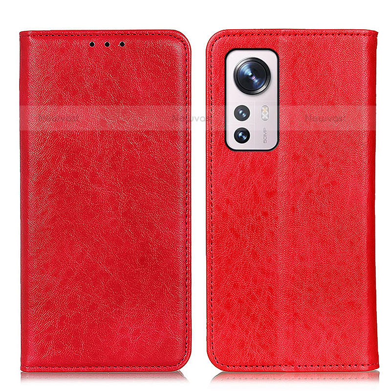 Leather Case Stands Flip Cover Holder K03Z for Xiaomi Mi 12 Lite 5G Red