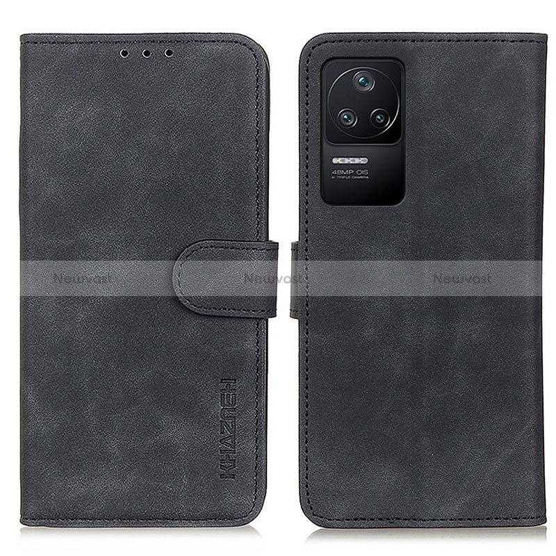 Leather Case Stands Flip Cover Holder K03Z for Xiaomi Poco F4 5G Black