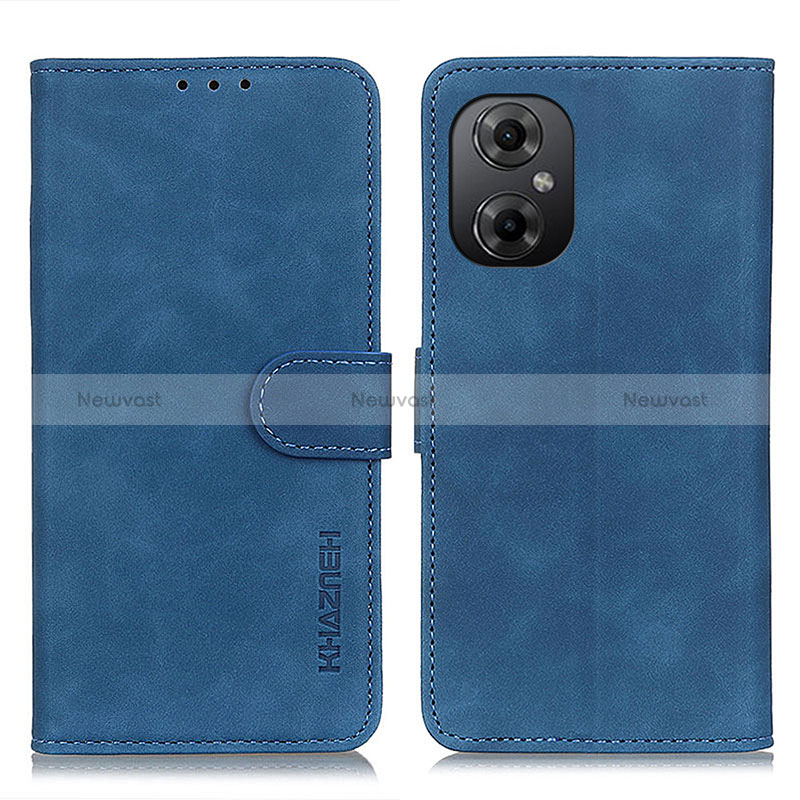 Leather Case Stands Flip Cover Holder K03Z for Xiaomi Poco M4 5G Blue
