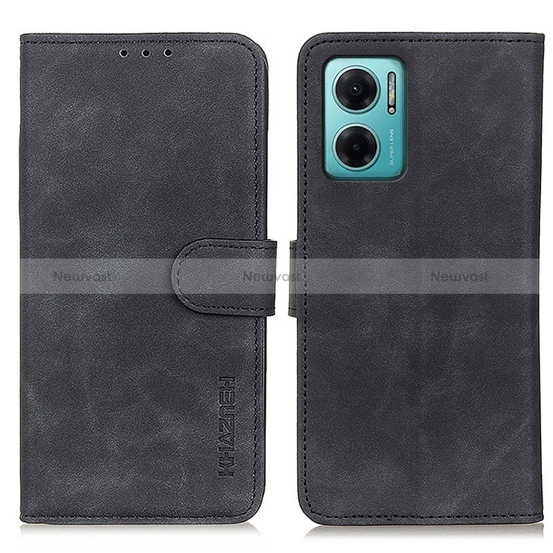 Leather Case Stands Flip Cover Holder K03Z for Xiaomi Redmi 10 Prime Plus 5G Black
