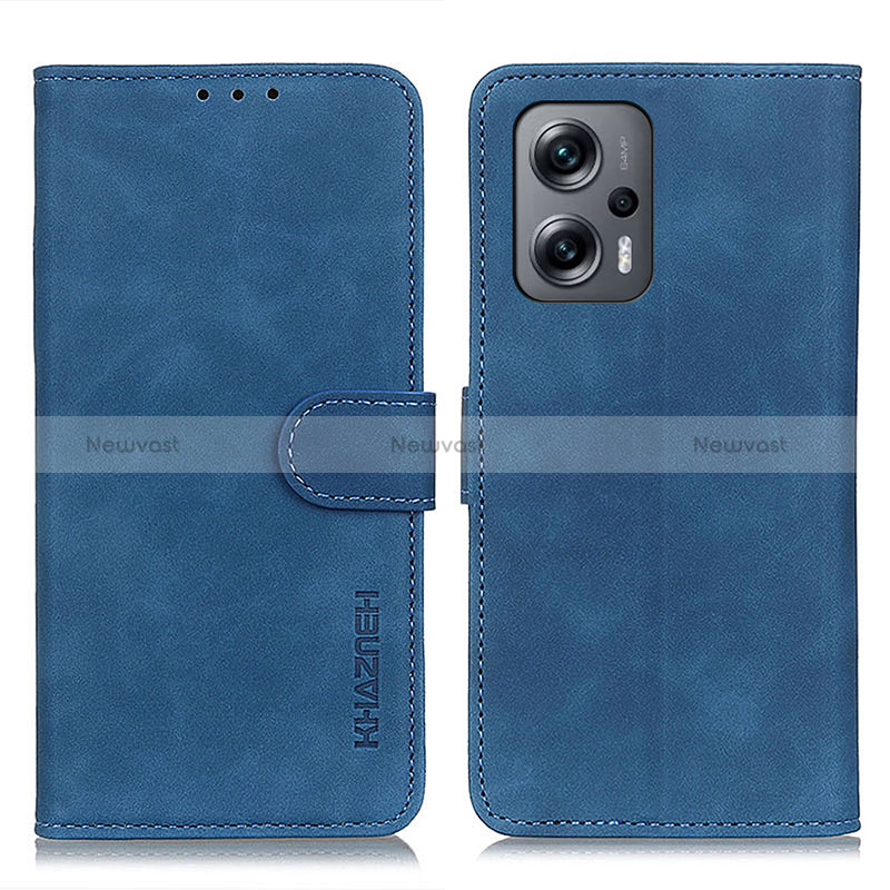 Leather Case Stands Flip Cover Holder K03Z for Xiaomi Redmi K50i 5G Blue