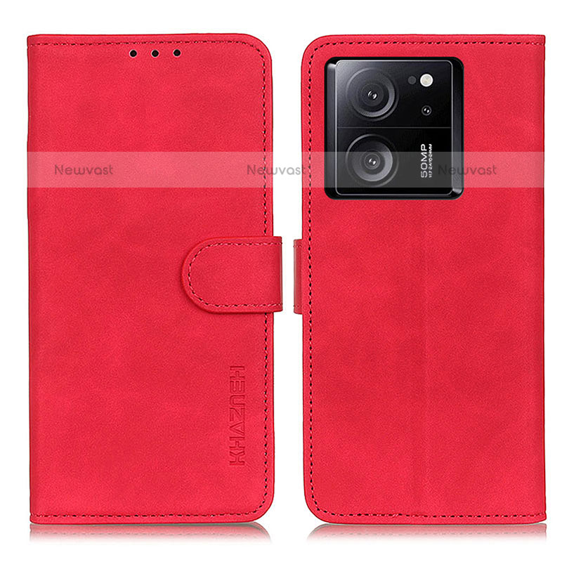 Leather Case Stands Flip Cover Holder K03Z for Xiaomi Redmi K60 Ultra 5G Red