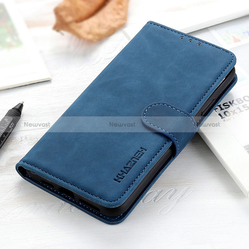 Leather Case Stands Flip Cover Holder K03Z for Xiaomi Redmi Note 10 5G Blue