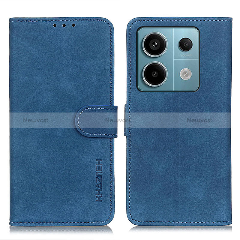 Leather Case Stands Flip Cover Holder K03Z for Xiaomi Redmi Note 13 Pro 5G Blue