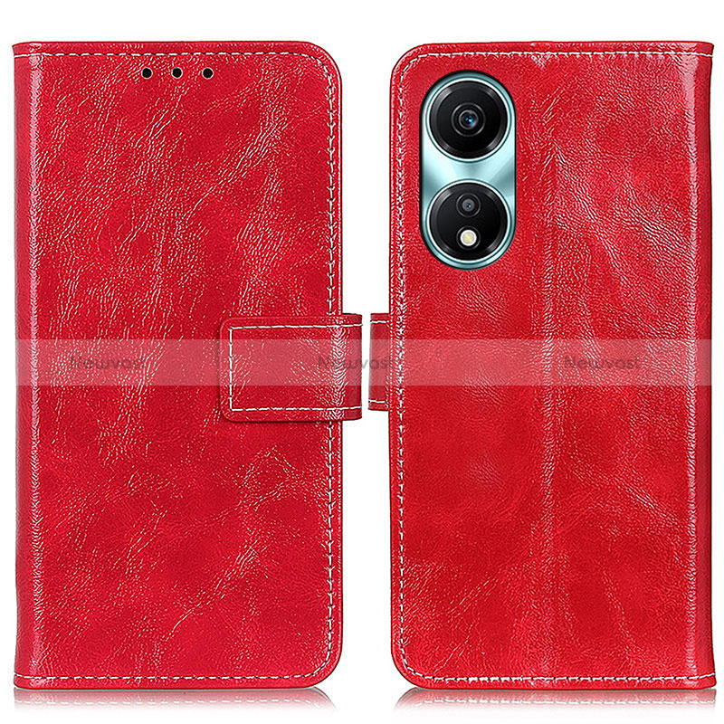 Leather Case Stands Flip Cover Holder K04Z for Huawei Honor X5 Plus Red