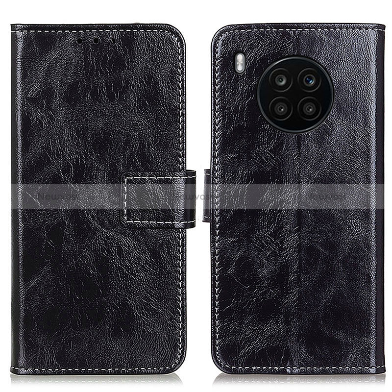 Leather Case Stands Flip Cover Holder K04Z for Huawei Nova 8i Black