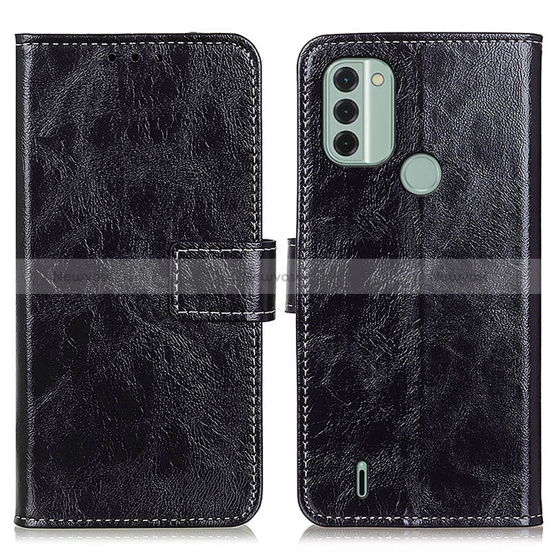 Leather Case Stands Flip Cover Holder K04Z for Nokia C31 Black