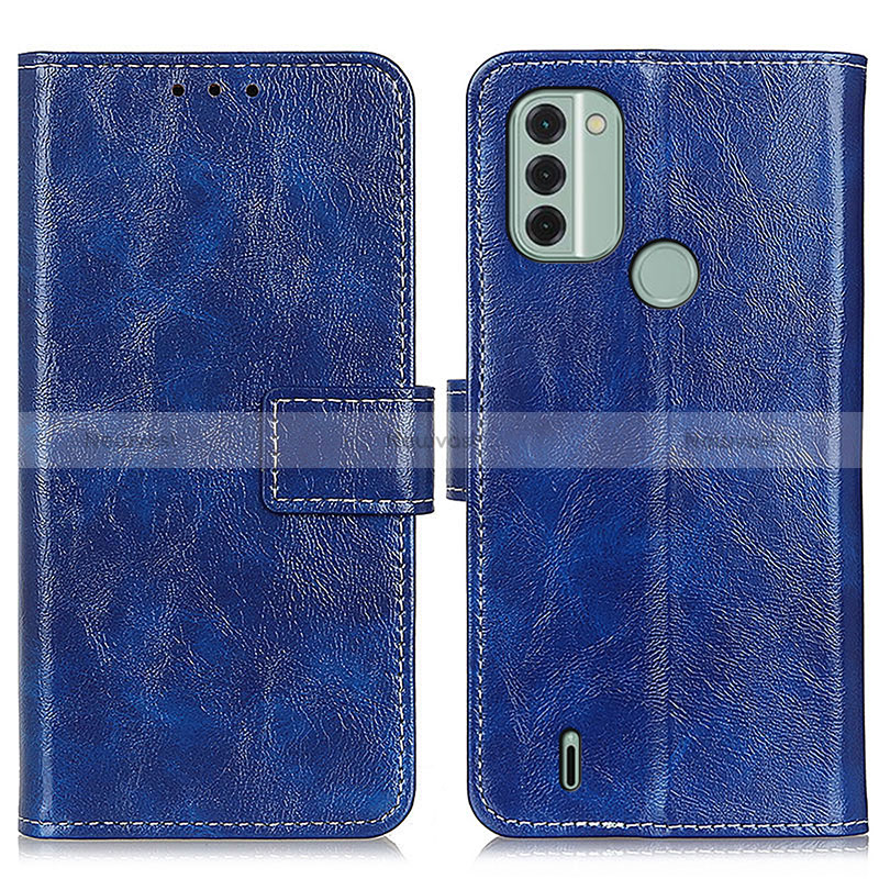 Leather Case Stands Flip Cover Holder K04Z for Nokia C31 Blue