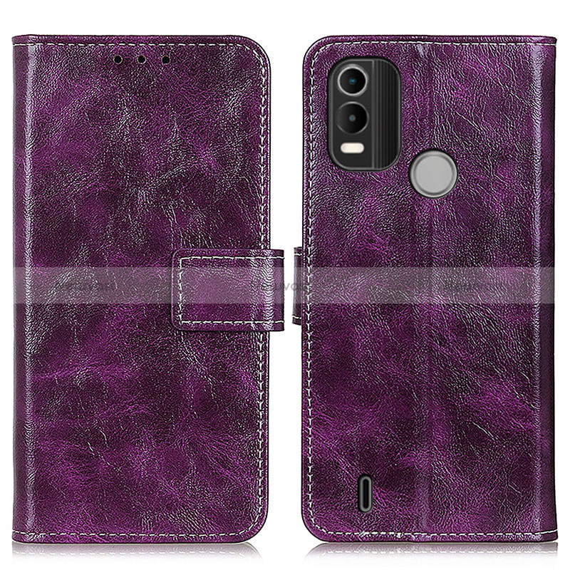 Leather Case Stands Flip Cover Holder K04Z for Nokia G11 Plus Purple