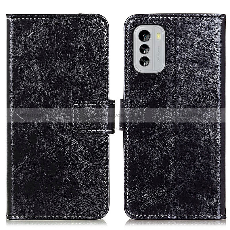 Leather Case Stands Flip Cover Holder K04Z for Nokia G60 5G Black