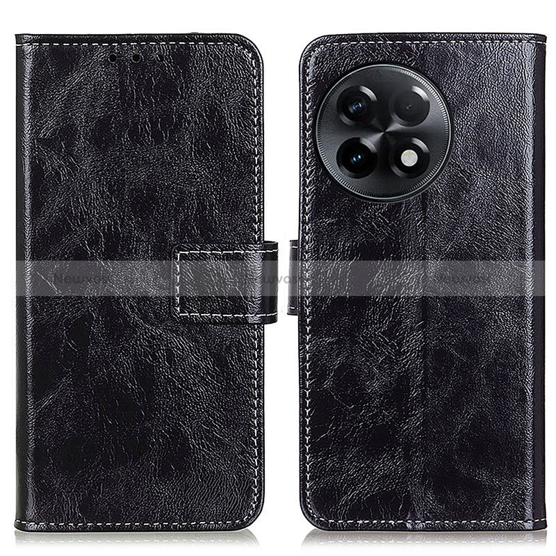 Leather Case Stands Flip Cover Holder K04Z for OnePlus 11R 5G Black