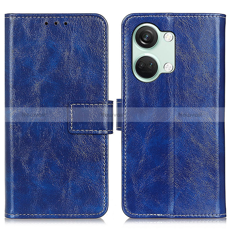 Leather Case Stands Flip Cover Holder K04Z for OnePlus Nord 3 5G Blue