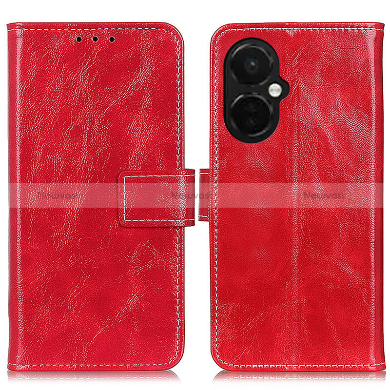 Leather Case Stands Flip Cover Holder K04Z for OnePlus Nord CE 3 5G Red