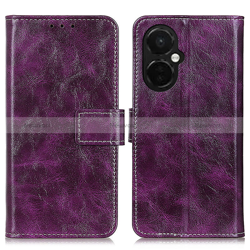 Leather Case Stands Flip Cover Holder K04Z for OnePlus Nord N30 5G Purple