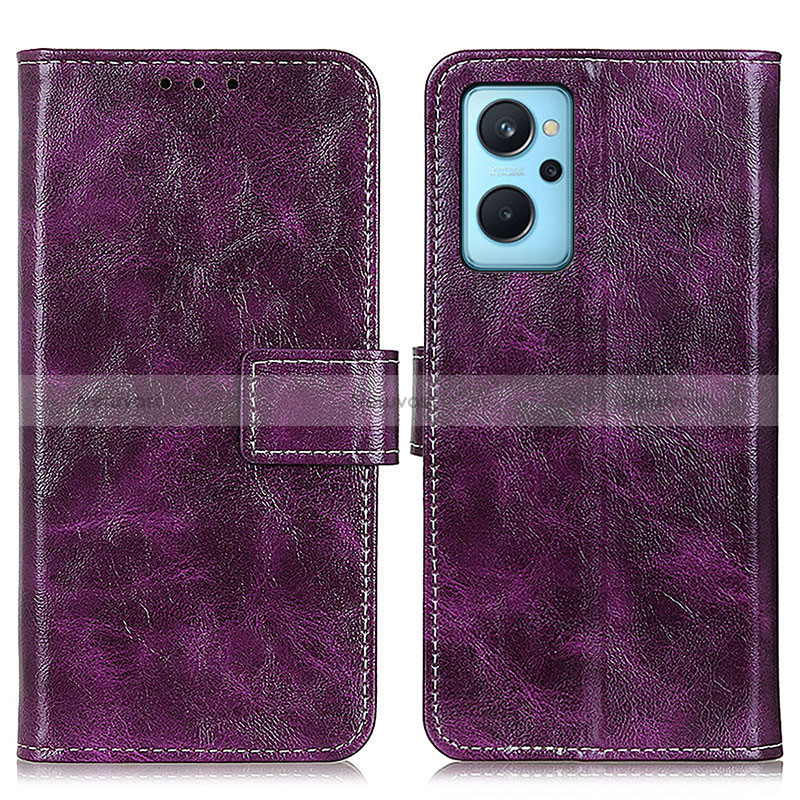 Leather Case Stands Flip Cover Holder K04Z for Oppo K10 4G Purple