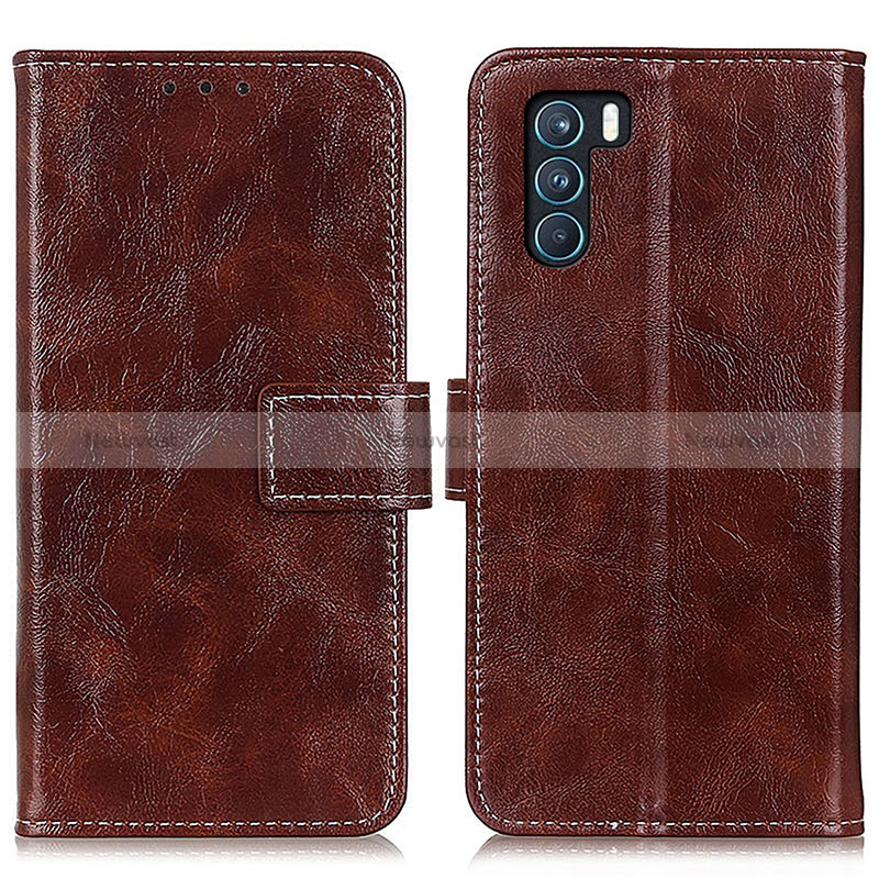 Leather Case Stands Flip Cover Holder K04Z for Oppo K9 Pro 5G