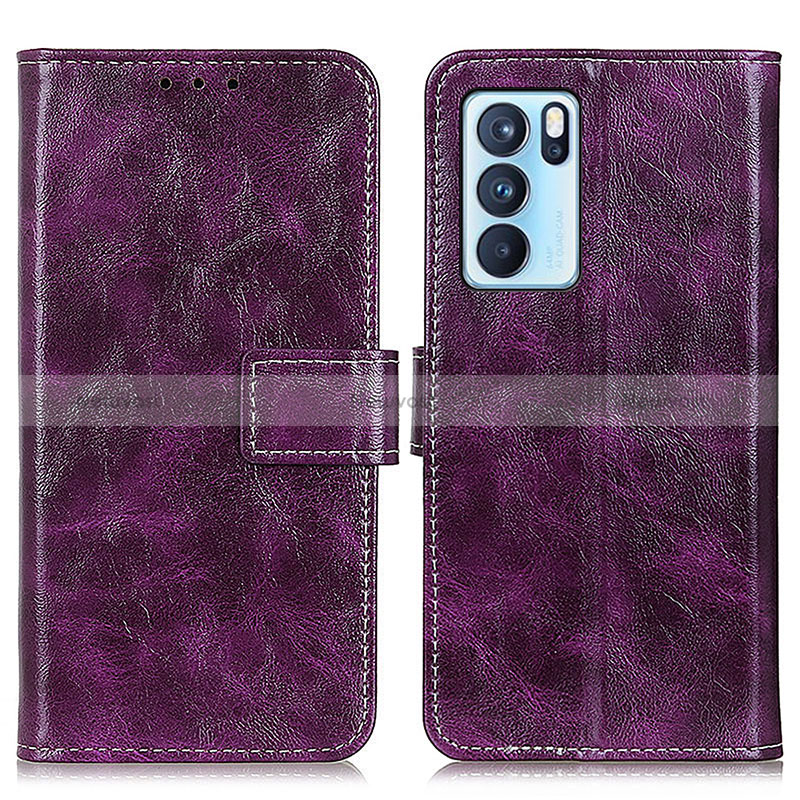 Leather Case Stands Flip Cover Holder K04Z for Oppo Reno6 Pro 5G India