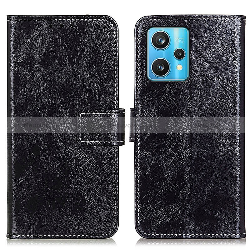 Leather Case Stands Flip Cover Holder K04Z for Realme 9 4G Black