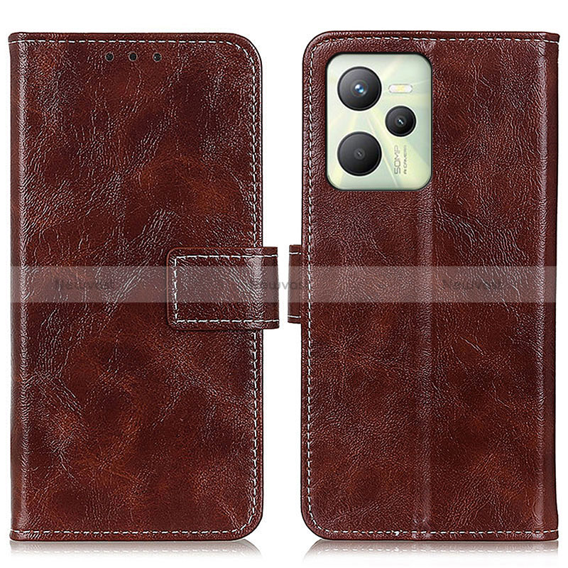 Leather Case Stands Flip Cover Holder K04Z for Realme C35