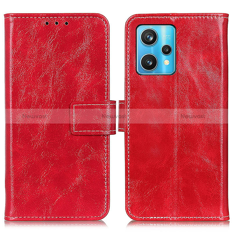 Leather Case Stands Flip Cover Holder K04Z for Realme Narzo 50 Pro 5G Red