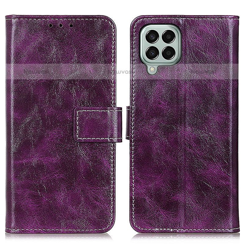 Leather Case Stands Flip Cover Holder K04Z for Samsung Galaxy M33 5G Purple