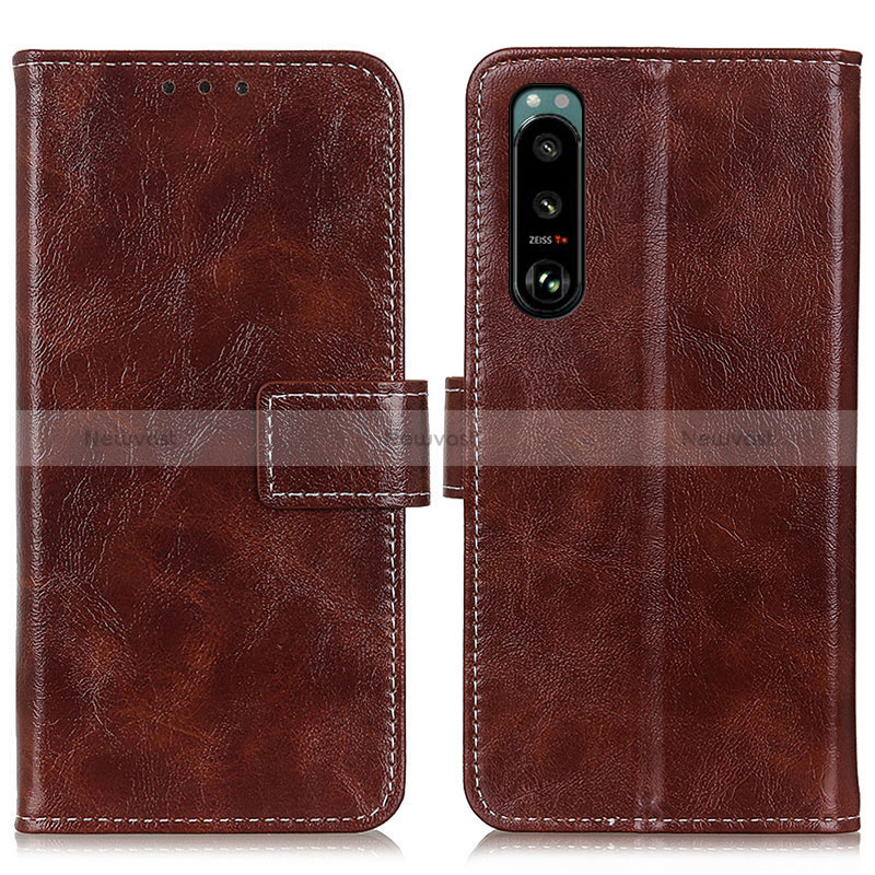 Leather Case Stands Flip Cover Holder K04Z for Sony Xperia 5 III SO-53B