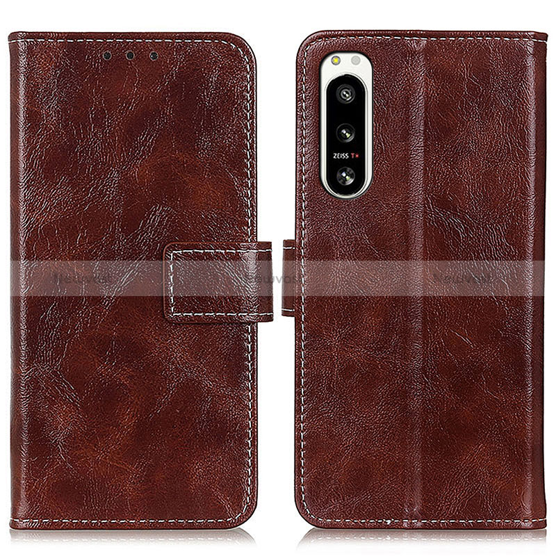 Leather Case Stands Flip Cover Holder K04Z for Sony Xperia 5 IV