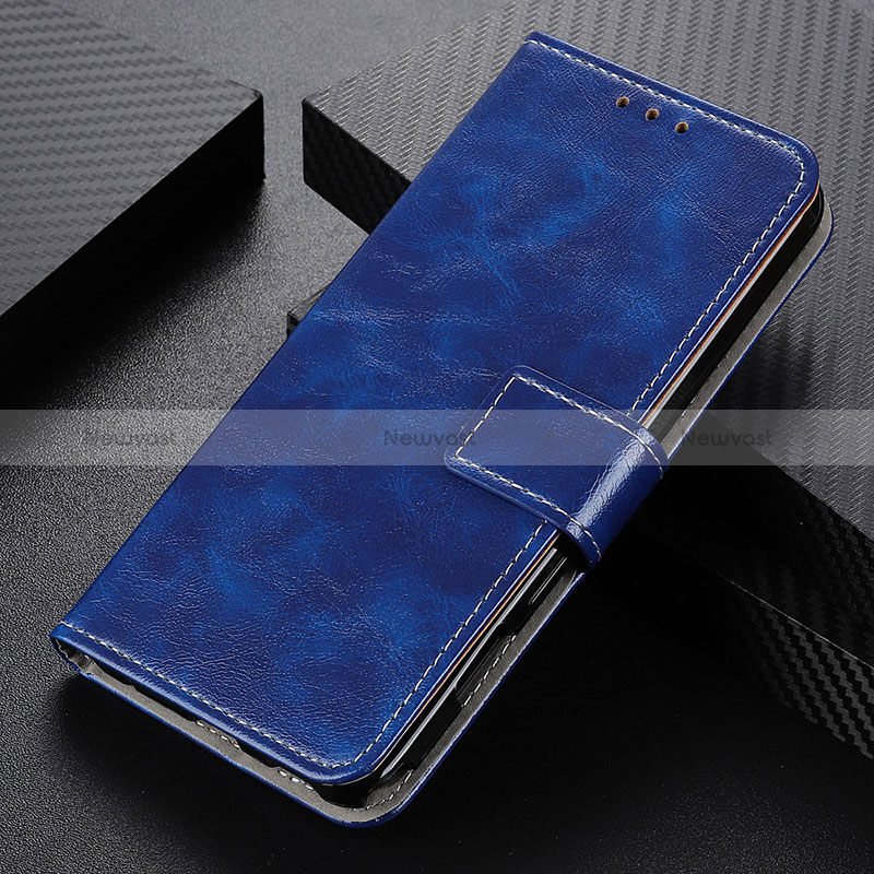 Leather Case Stands Flip Cover Holder K04Z for Vivo iQOO U5e 5G Blue