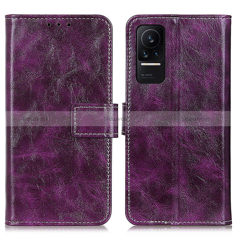 Leather Case Stands Flip Cover Holder K04Z for Xiaomi Civi 1S 5G Purple