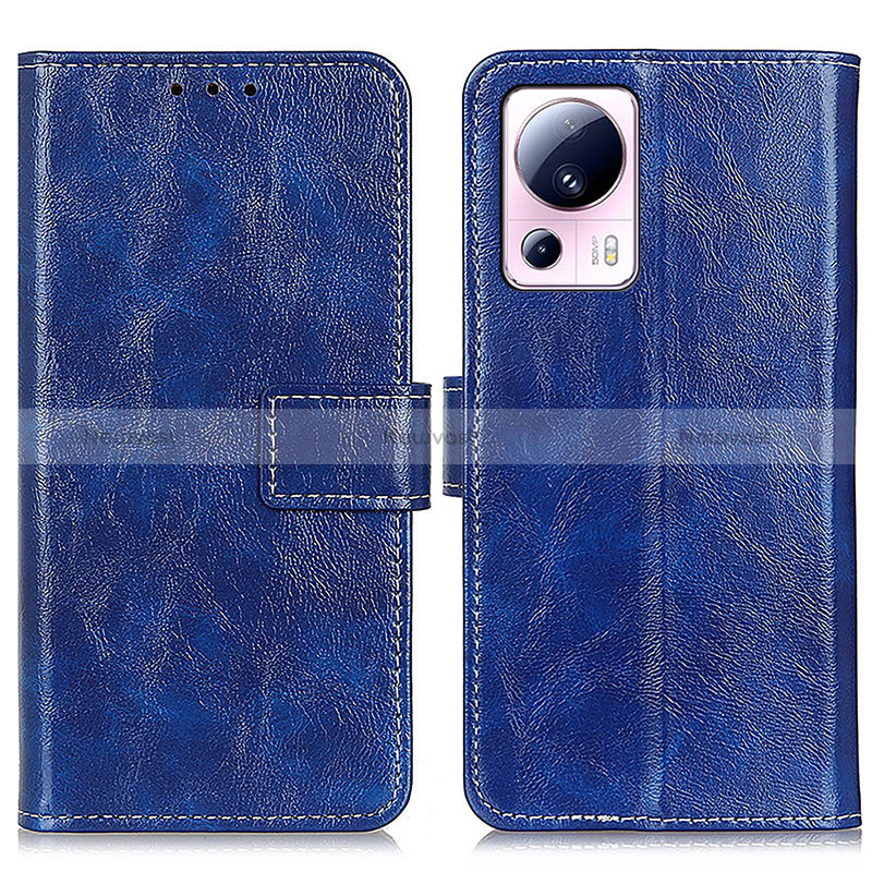 Leather Case Stands Flip Cover Holder K04Z for Xiaomi Civi 2 5G Blue