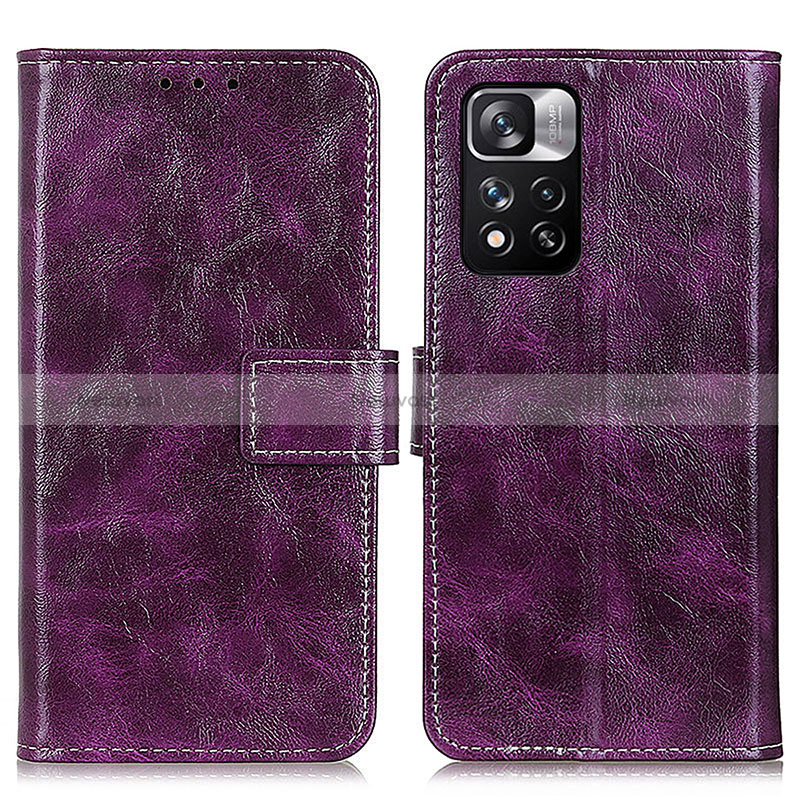 Leather Case Stands Flip Cover Holder K04Z for Xiaomi Mi 11i 5G (2022) Purple