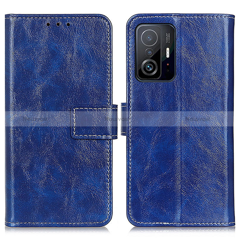 Leather Case Stands Flip Cover Holder K04Z for Xiaomi Mi 11T 5G Blue